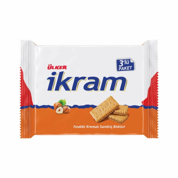 Ülker İkram Kremalı Bisküvi Fındıklı 3* 84gr*12