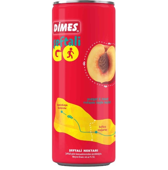 Dimes Go Şeftali 250ml*24